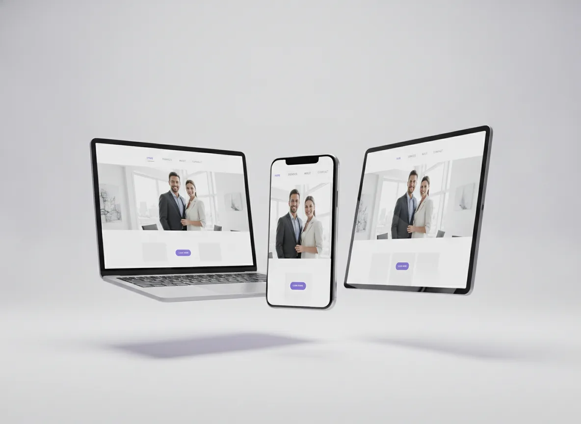 Sito web per liberi professionisti su laptop, smartphone e tablet